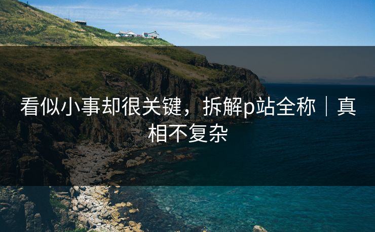 看似小事却很关键，拆解p站全称｜真相不复杂
